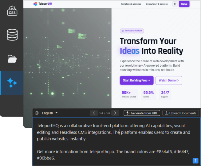 AI website builder footer CTA image